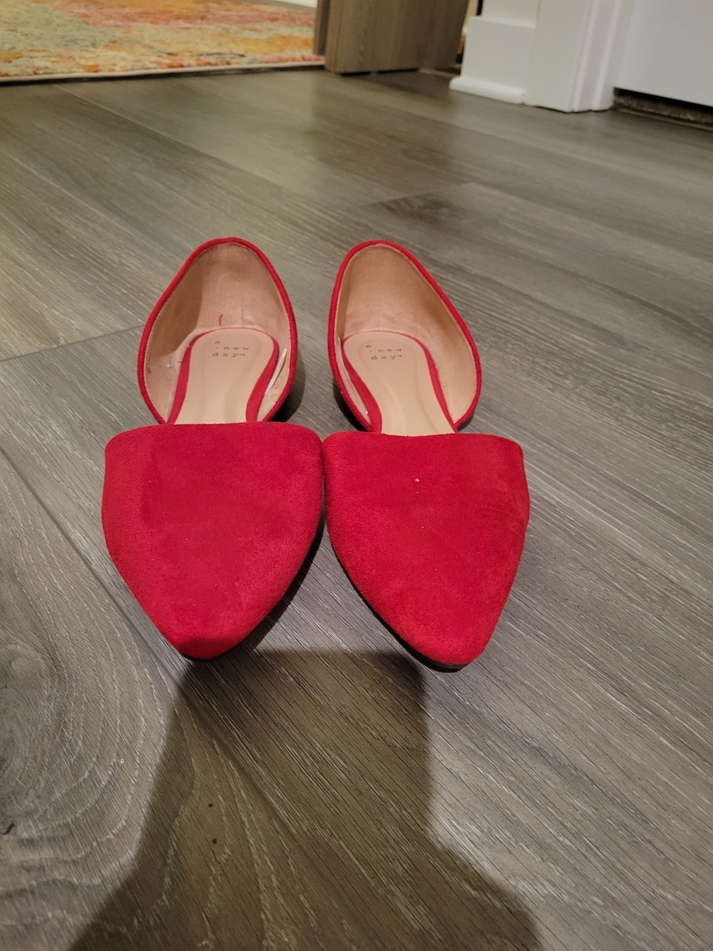 a new day Red Pointed D'Orsay Flats